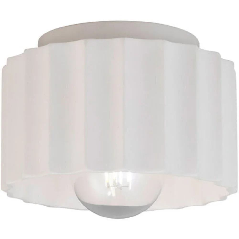 Ceramic Matte White Flush Mount Light Fixture
